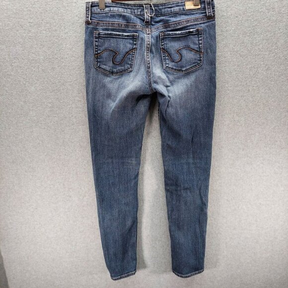 Womens Refuge Jeans Size 7R Solid Blue Straight Leg Regular Fit Denim Pants - Picture 11 of 16